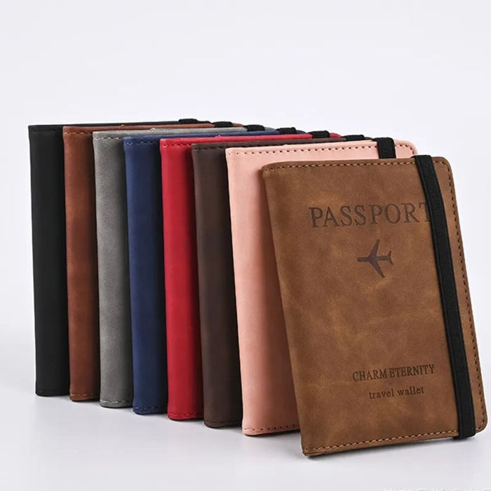 Travel Passport Wallet For Men Pu Leather Card Holder