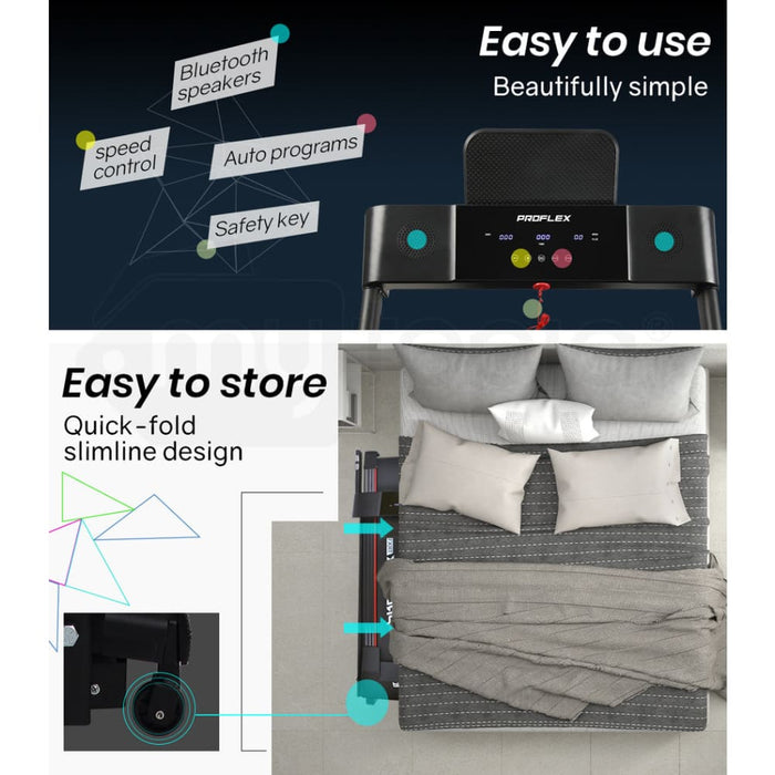 Treadmill Bluetooth Running Machine Foldable Small Compact