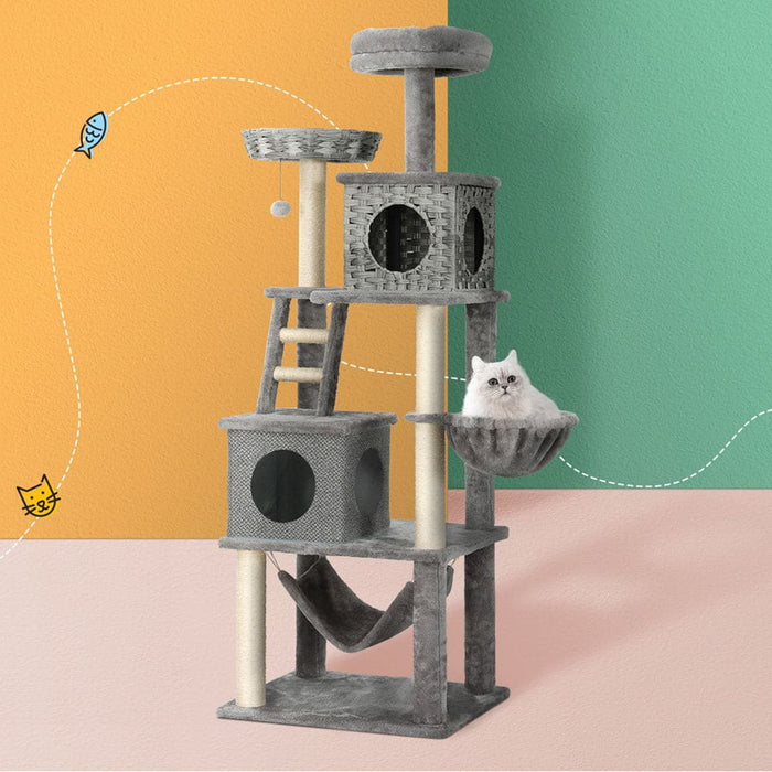 Cat Tree 169cm Tower Scratching Post Scratcher Wood Bed