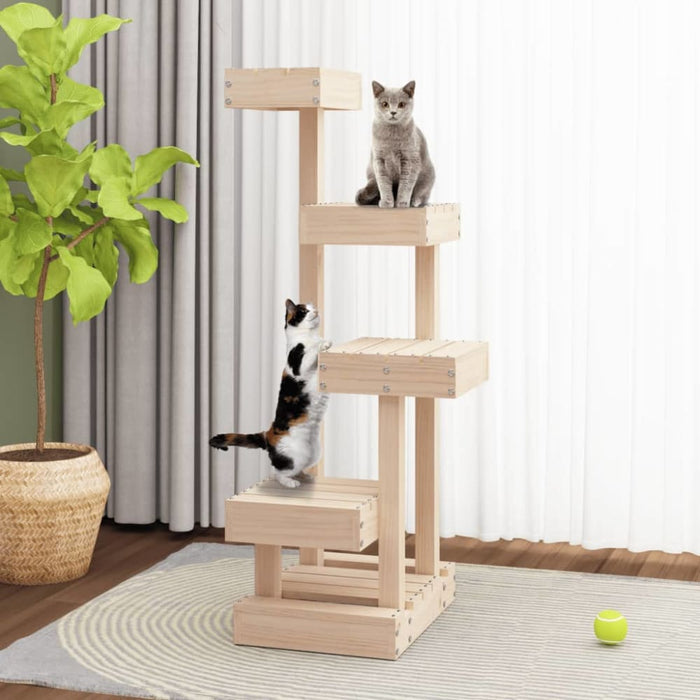 Cat Tree 45.5x49x103 Cm Solid Wood Pine Nxalan