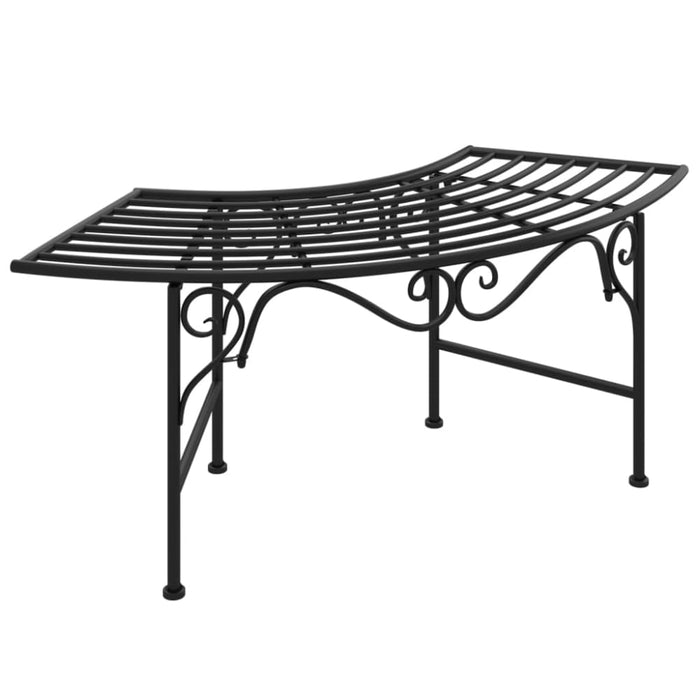Tree Bench 113 Cm Black Steel Tonnxl