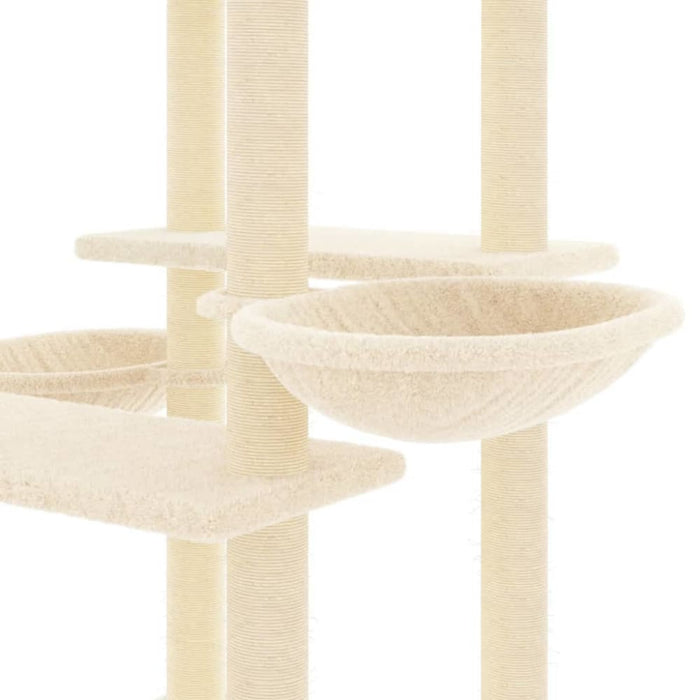 Cat Tree With Sisal Scratching Posts Cream 133 Cm Oioipl