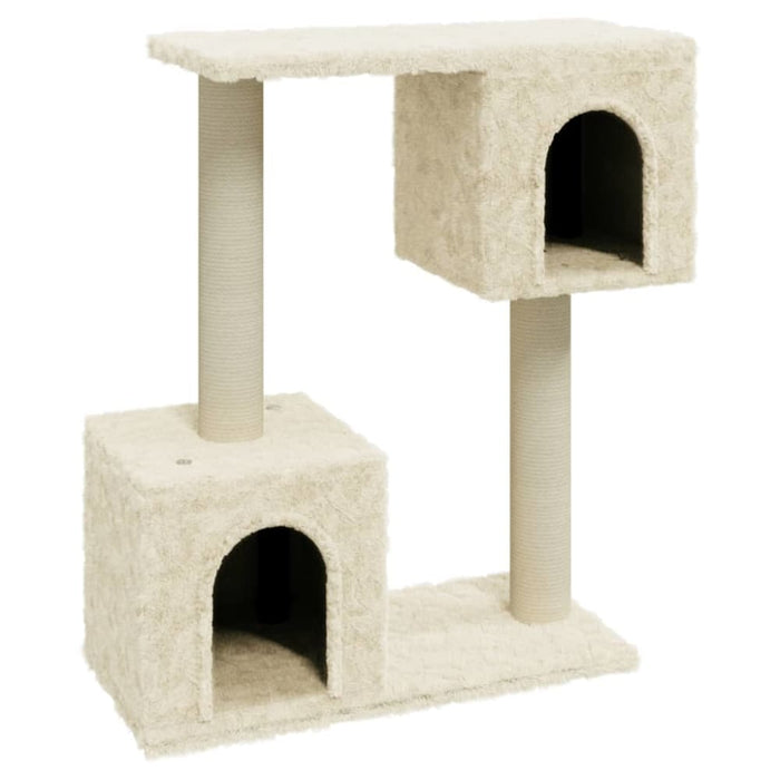 Cat Tree with Sisal Scratching Posts Cream 60 Cm Oioatb