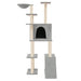Cat Tree with Sisal Scratching Posts Light Grey 166 Cm