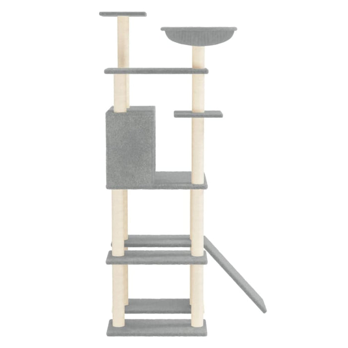 Cat Tree with Sisal Scratching Posts Light Grey 166 Cm