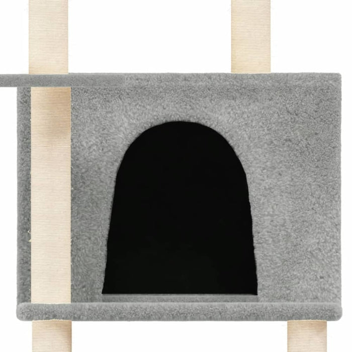 Cat Tree with Sisal Scratching Posts Light Grey 166 Cm