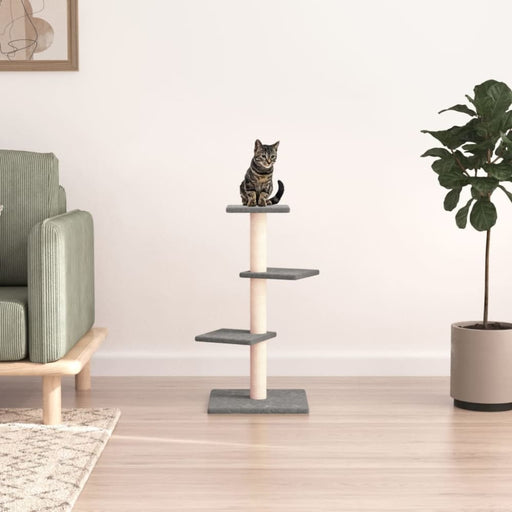 Cat Tree With Sisal Scratching Posts Light Grey 70 Cm Oioipa