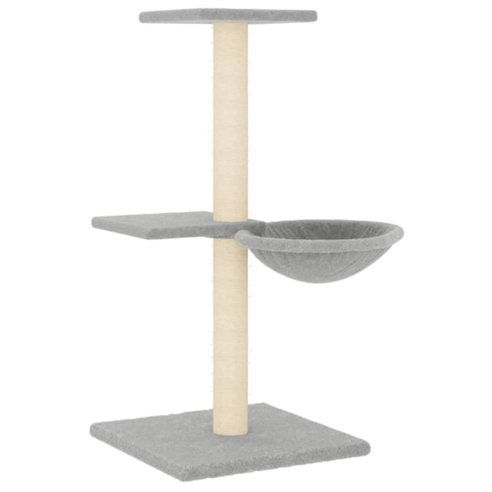 Cat Tree With Sisal Scratching Posts Light Grey 72 Cm Oioilk