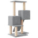 Cat Tree With Sisal Scratching Posts Light Grey 82 Cm Oioiin