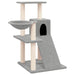 Cat Tree With Sisal Scratching Posts Light Grey 82 Cm Oiolli