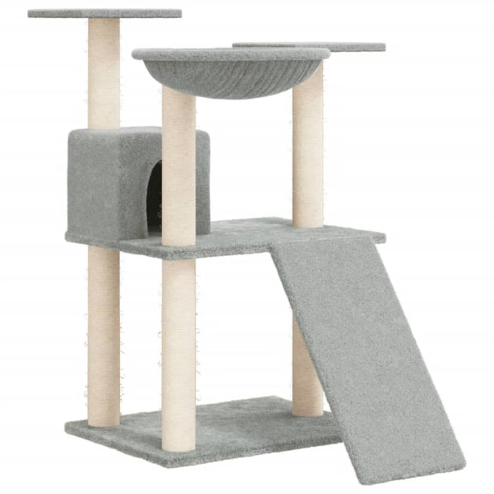 Cat Tree With Sisal Scratching Posts Light Grey 83 Cm Oiolpx