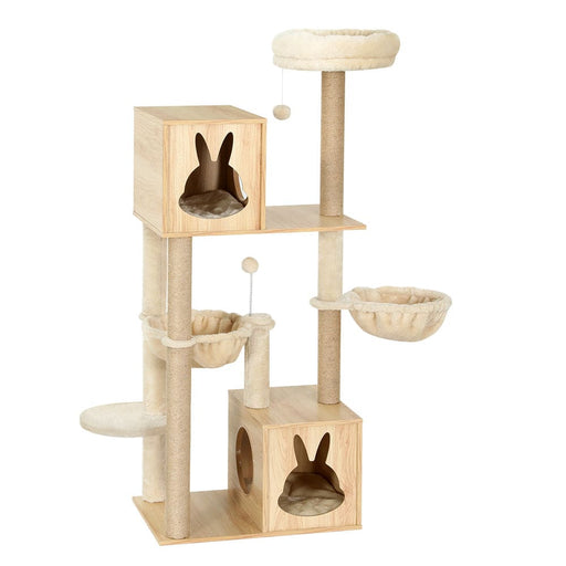 Cat Tree Tower Scratching Post Scratcher Wood Bed Condo