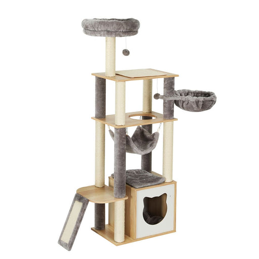 Cat Tree Tower Scratching Post Scratcher Wood Bed Condo