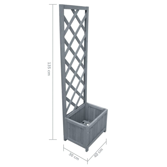 Trellis Planter 40x30x135 Cm Solid Firwood Tobbti