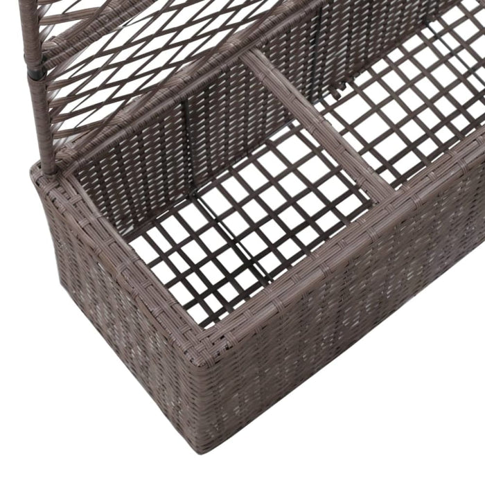 Trellis Raised Bed with 3 Pots 83x30x130 Cm Poly Rattan