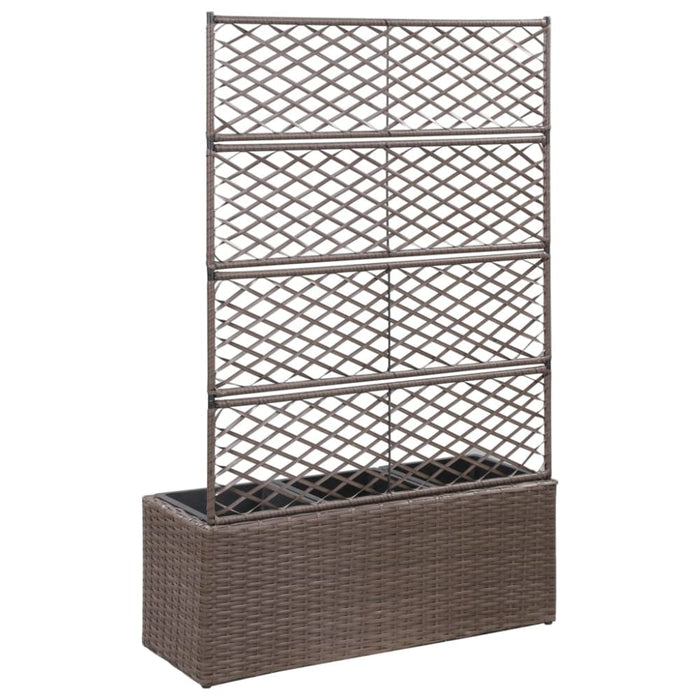 Trellis Raised Bed with 3 Pots 83x30x130 Cm Poly Rattan