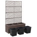 Trellis Raised Bed with 3 Pots 83x30x130 Cm Poly Rattan