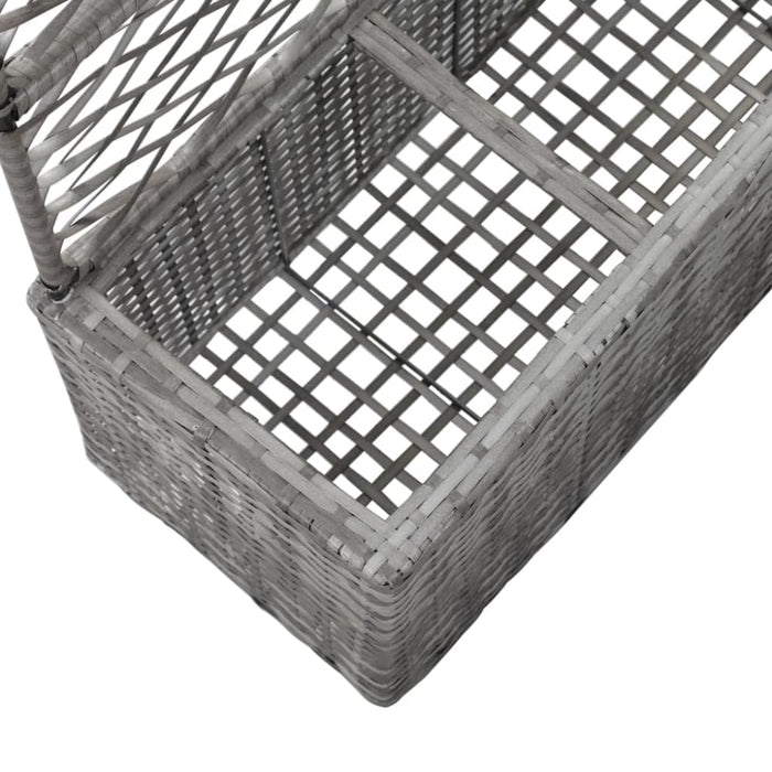 Trellis Raised Bed with 3 Pots 83x30x130 Cm Poly Rattan