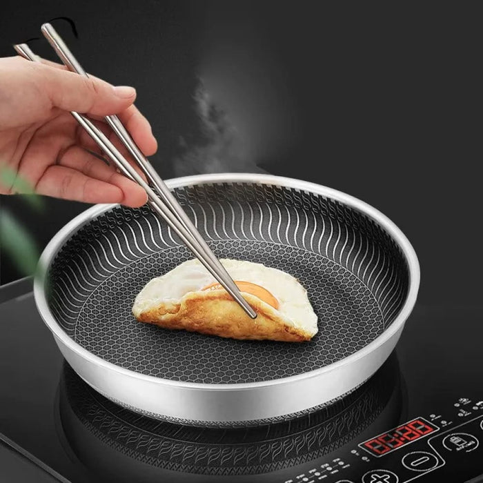 Tri Ply Stainless Steel Frying Pan with Double Sided Wok