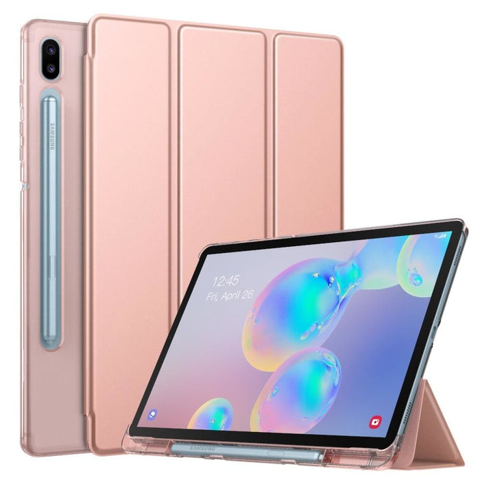 Trifold Stand Cover with Frosted Back for Galaxy Tab S6 10.5