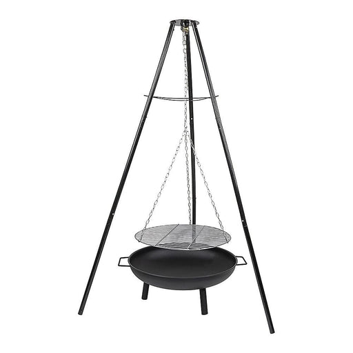 Tripod Garden Fire Pit Bbq Barbecue Cast Iron & Steel Bowl
