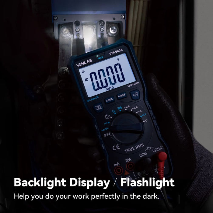 Trms Large Auto Dmm 1000v 20a Ac Dc Ohm Hz Ncv Live Voltage