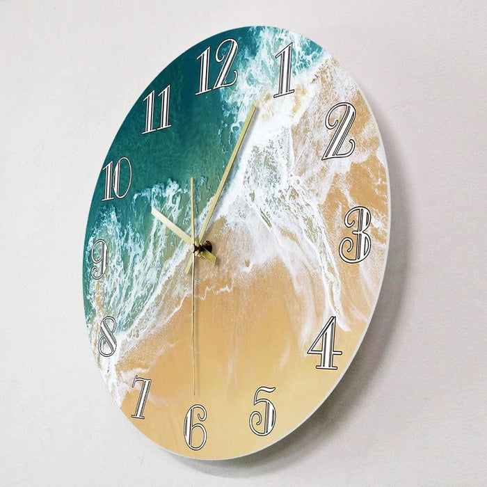 Tropical Ocean with Big Waves Scenery Wall Clock Nautical