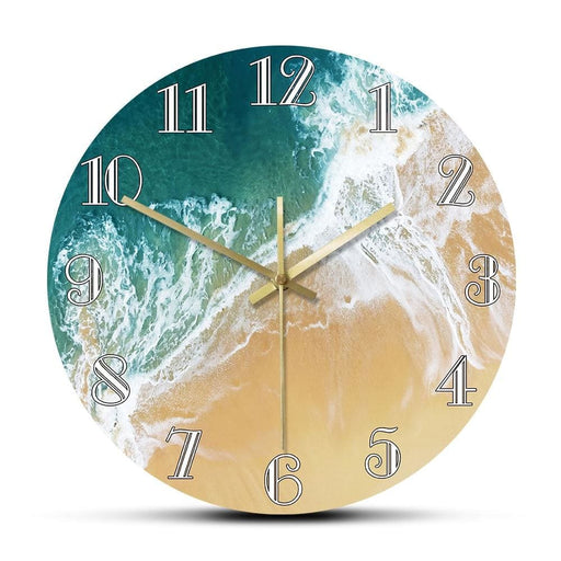 Tropical Ocean with Big Waves Scenery Wall Clock Nautical