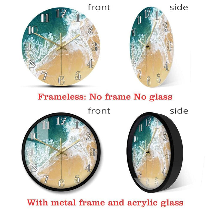 Tropical Ocean with Big Waves Scenery Wall Clock Nautical