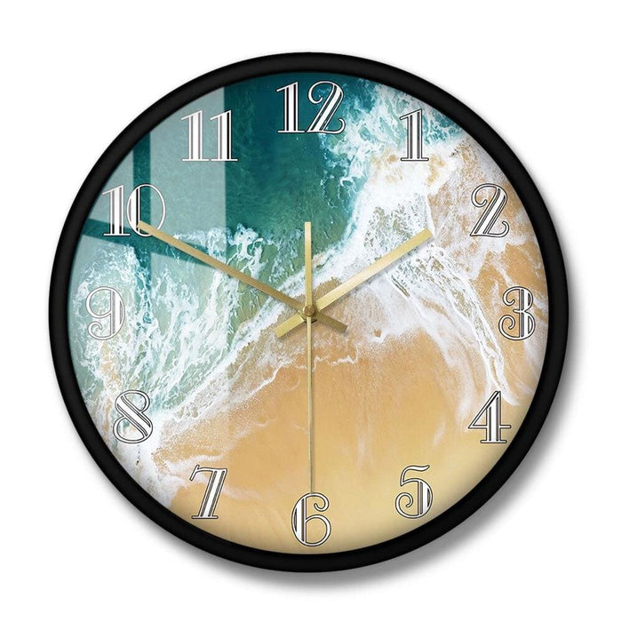 Tropical Ocean with Big Waves Scenery Wall Clock Nautical