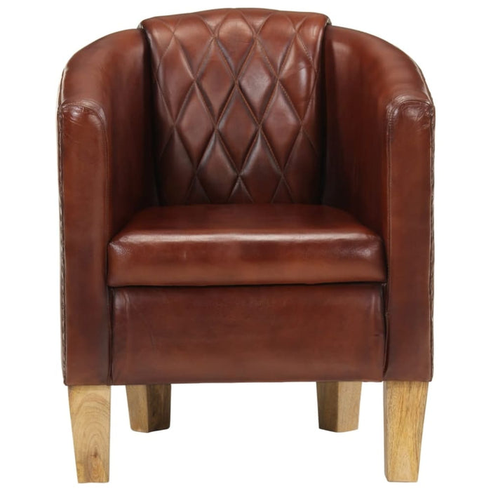 Tub Chair Brown Real Leather Tpkltn