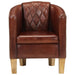 Tub Chair Brown Real Leather Tpkltn