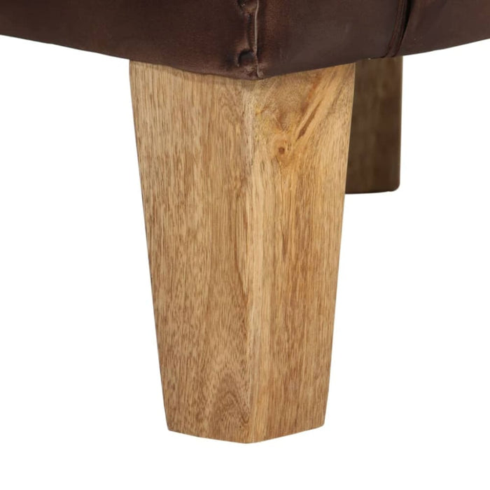 Tub Chair Light Brown Real Leather Tpklab