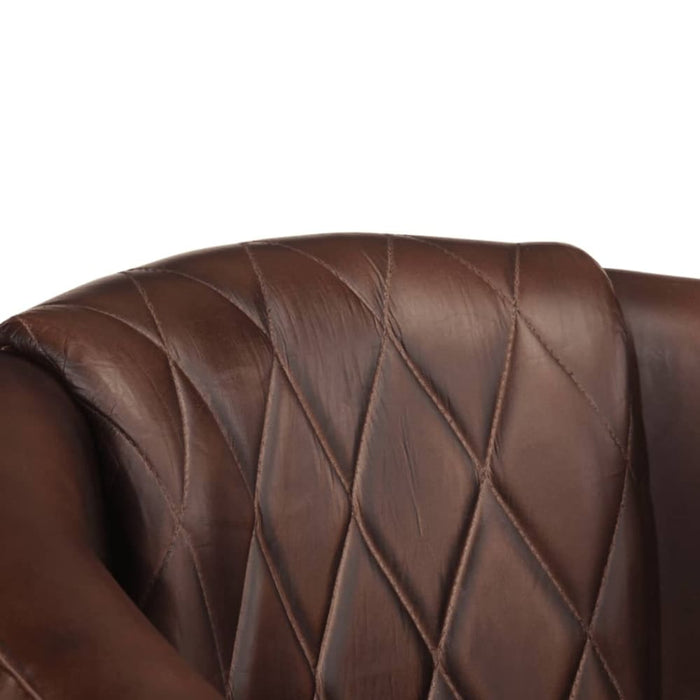 Tub Chair Light Brown Real Leather Tpklab
