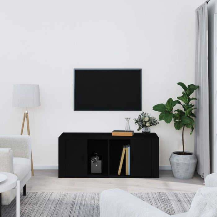 Tv Cabinet Black 100x35x40 Cm Engineered Wood Nolnbo