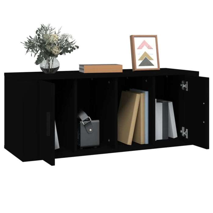 Tv Cabinet Black 100x35x40 Cm Engineered Wood Nolnbo