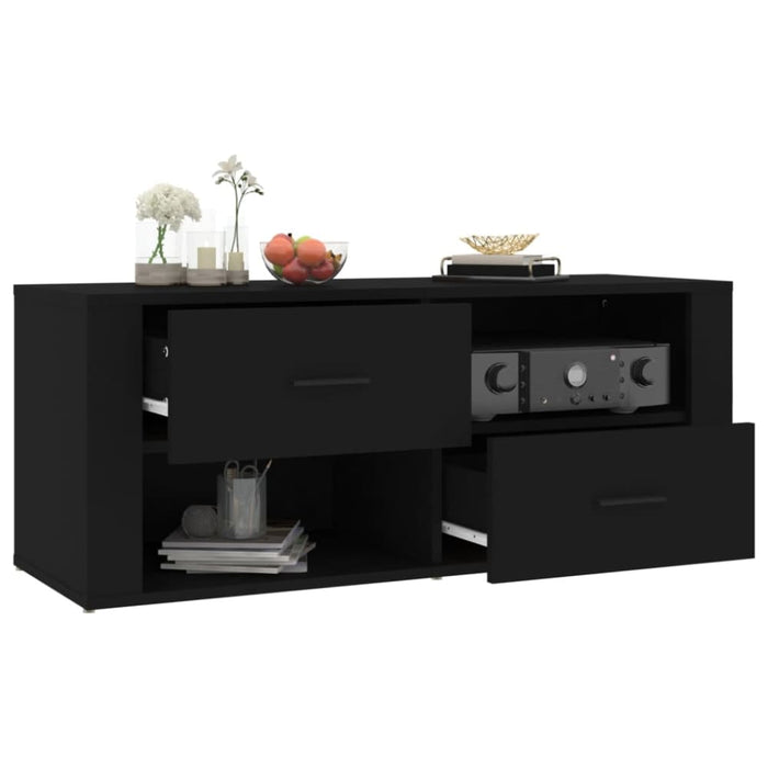 Tv Cabinet Black 100x35x40 Cm Engineered Wood Nxtobb