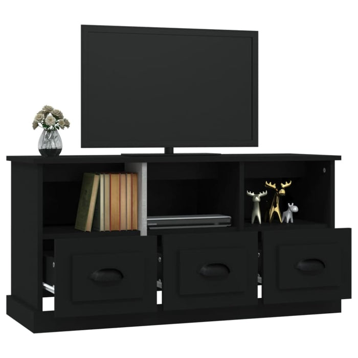 Tv Cabinet Black 100x35x50 Cm Engineered Wood Nolxnk