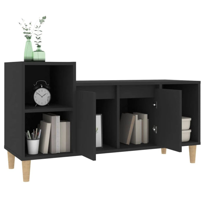 Tv Cabinet Black 100x35x55 Cm Engineered Wood Nxooit