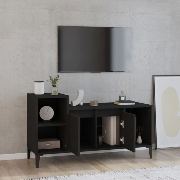 Tv Cabinet Black 100x35x55 Cm Engineered Wood Nxoono