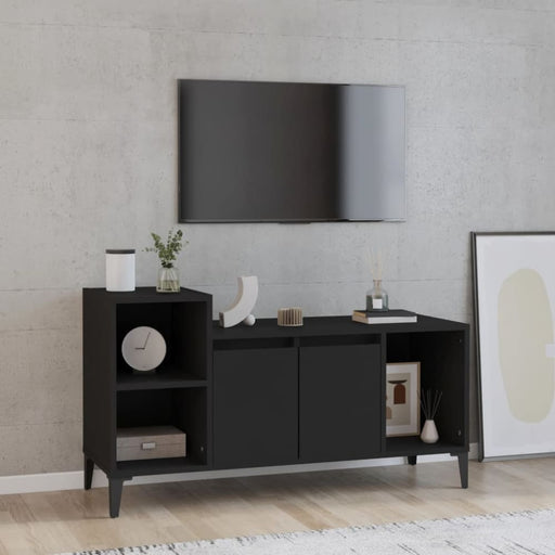 Tv Cabinet Black 100x35x55 Cm Engineered Wood Nxoono