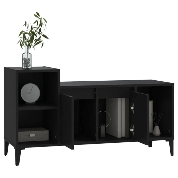 Tv Cabinet Black 100x35x55 Cm Engineered Wood Nxoono