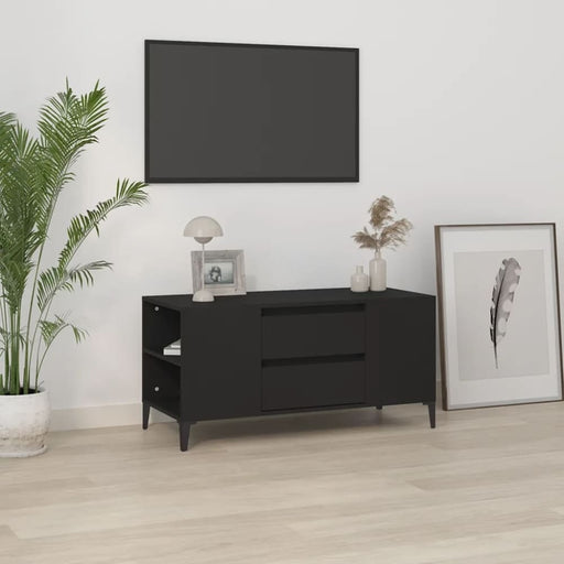 Tv Cabinet Black 102x44.5x50 Cm Engineered Wood Noklbp