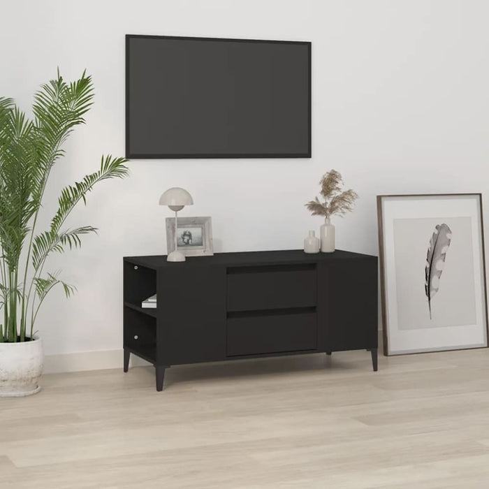 Tv Cabinet Black 102x44.5x50 Cm Engineered Wood Noklbp