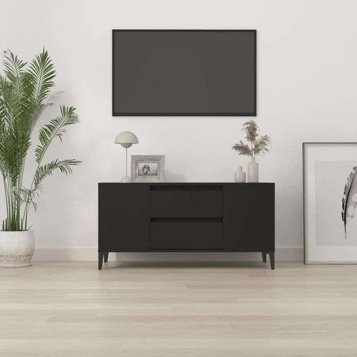 Tv Cabinet Black 102x44.5x50 Cm Engineered Wood Noklbp