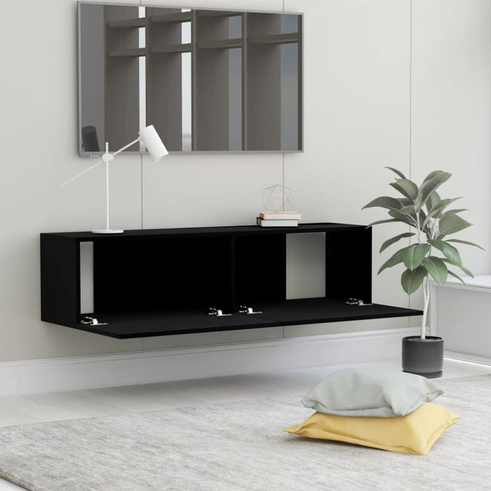 Tv Cabinet Black 120x30x30 Cm Engineered Wood Nboako