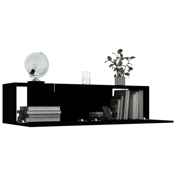 Tv Cabinet Black 120x30x30 Cm Engineered Wood Nboako