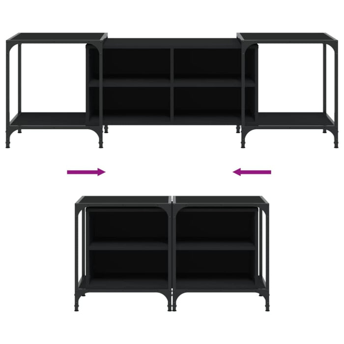 Tv Cabinet Black 153x37x50 Cm Engineered Wood Ntilbx
