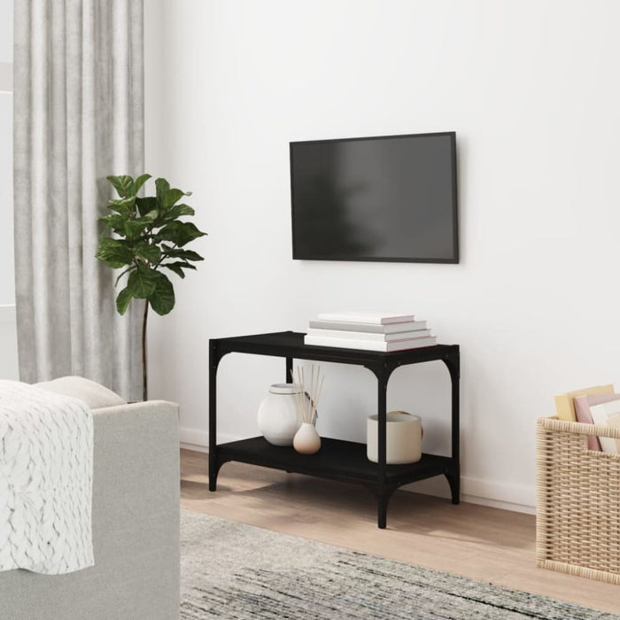 Tv Cabinet Black 60x33x41 Cm Engineered Wood and Steel