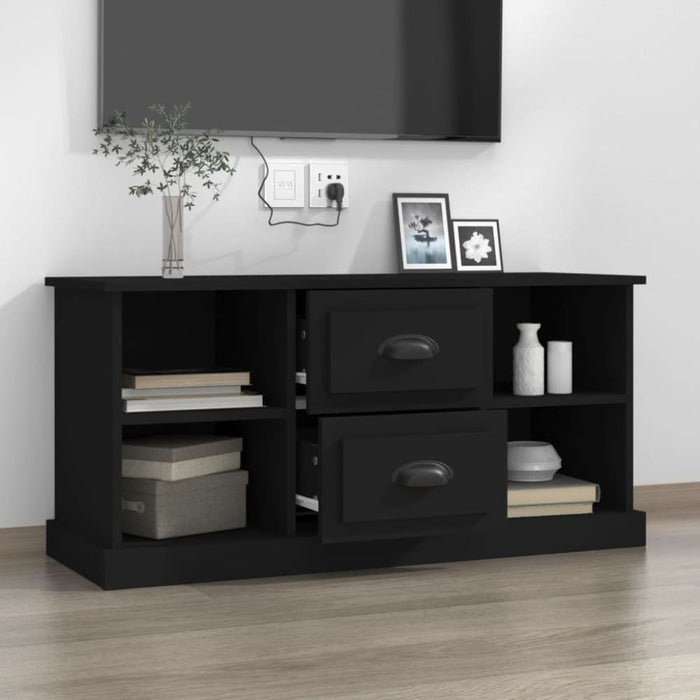 Tv Cabinet Black 99.5x35.5x48 Cm Engineered Wood Nolxit